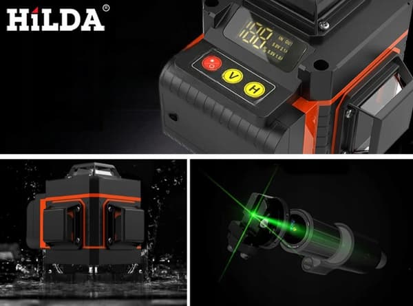 360° PLANLASERNIVÅ HILDA 4D KRYSSLASERSTATIV 200 CM