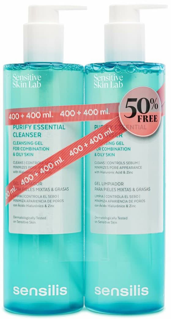 Sensilis Purify Essential Ansiktstvättgel 2 x 400 ml