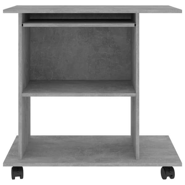 vidaXL computerbord betongrå 80x50x75 cm spånplade