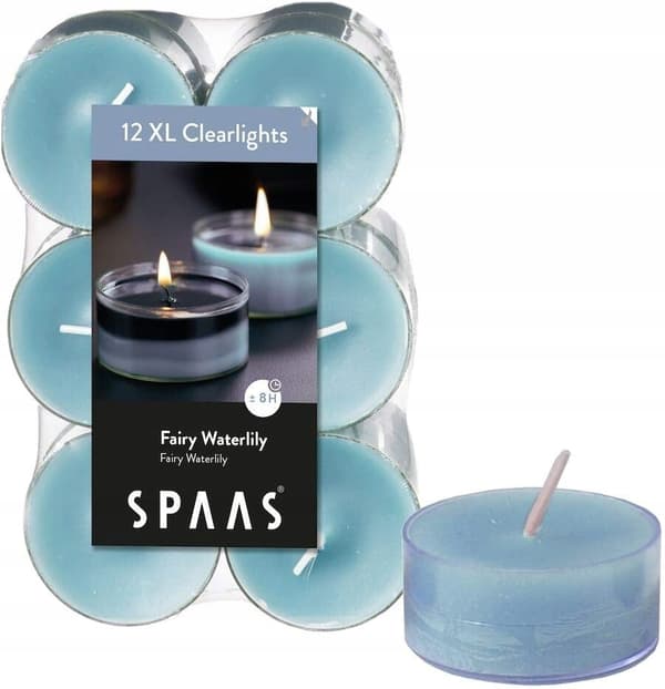 Spaas 12 duftlys i en gennemsigtig kop, 8 timer