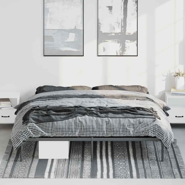 vidaXL metalsengestel sort 193x203 cm