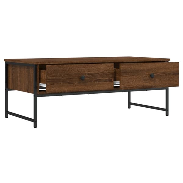 vidaXL sofabord brunt egetræ 101x49x39,5 cm