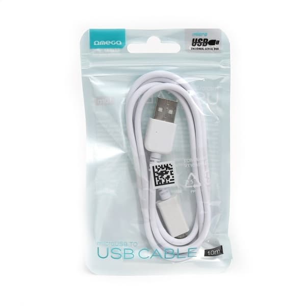 OMEGA MICRO USB TILL USB-KABEL 1M VIT [42336]