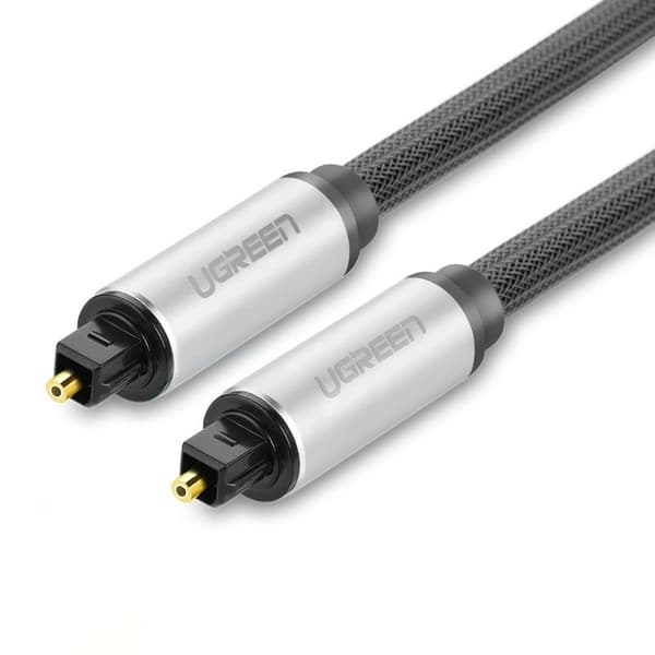Toslink SPDIF optisk fiberljudkabel 1m - grå