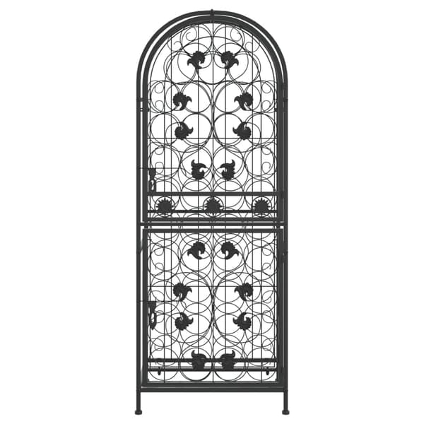 vidaXL 41 flaskehylde sort 45x36x120 cm smedejern