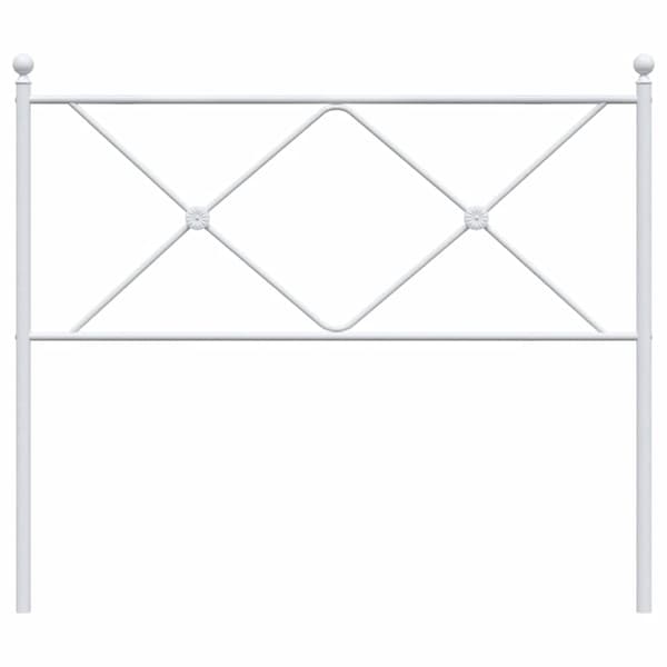 vidaXL metalsengegavl, hvid, 100 cm