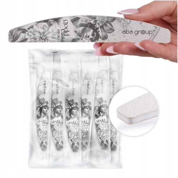Aba Group SAFE PACKAGE HALF-MOON nagelfil 100/180 Small Line, STANDARD 25 st