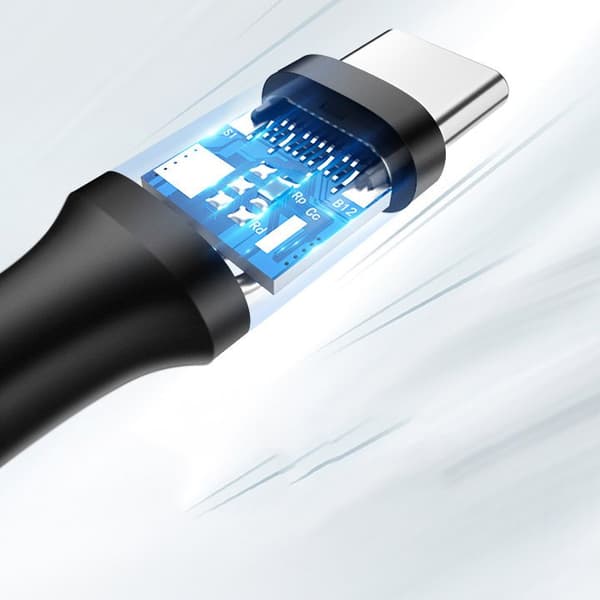 Kestävä USB - USB-C -kaapeli 480 Mbps 3A 1,5m musta