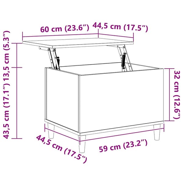 vidaXL sofabord brunt egetræ 60x44,5x45 cm
