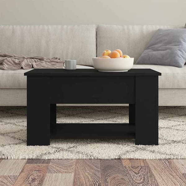 vidaXL sofabord, sort, 79x49x41 cm, træbaseret materiale