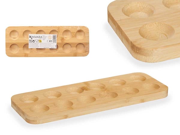 Bambusbræt til 12 æg 30x11 cm