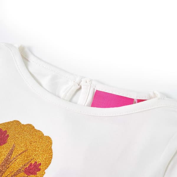 Barn långärmad T-shirt, ecru, 128
