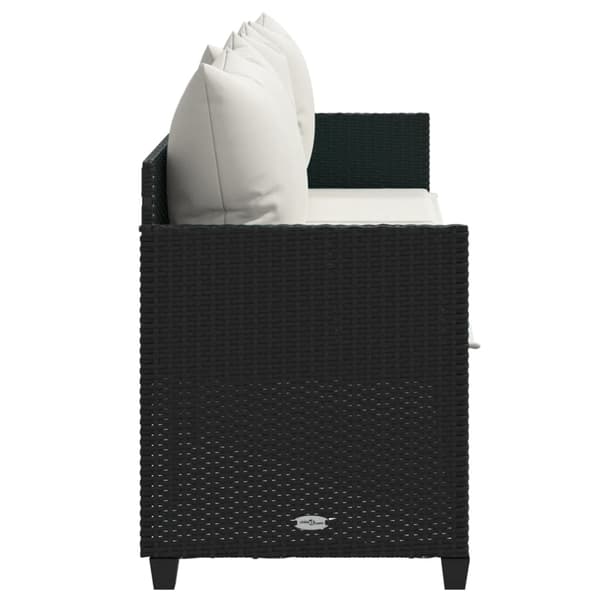vidaXL dagseng med hynder, sort, PE-rattan