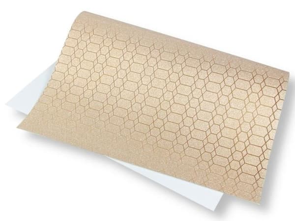 Glittrigt dekorpapper 140g 40x60cm guld 5 ark