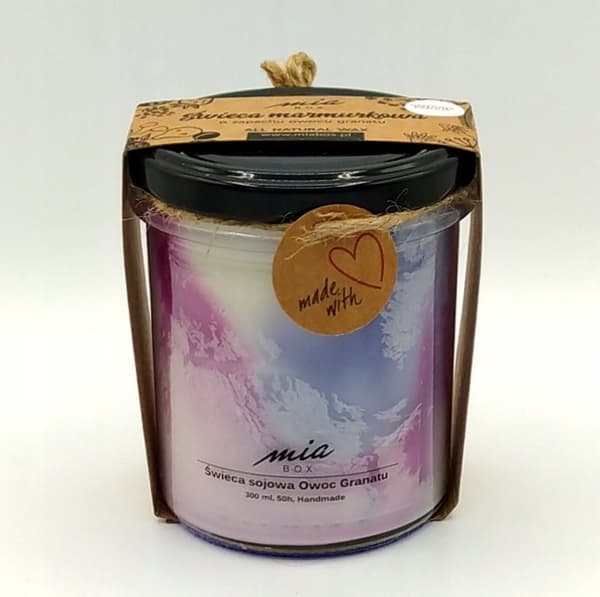 Marmorerat sojaljus Granatäpple 240g