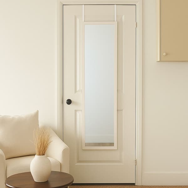 Dørspejl 30x120 cm hvid