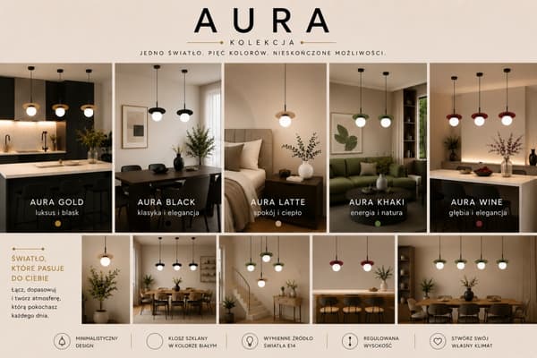 1xE14 Aura Sort/Khaki hængelampe