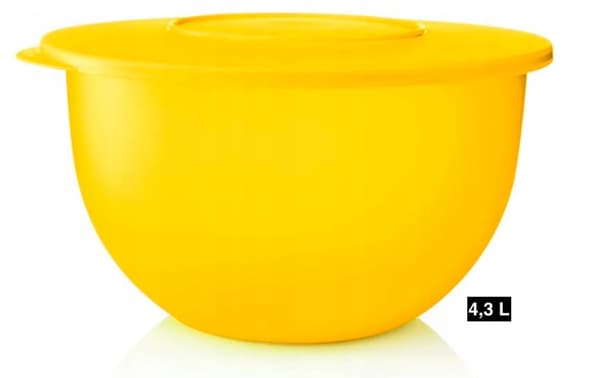 Tupperware New Wave skål 4,3 liter gul