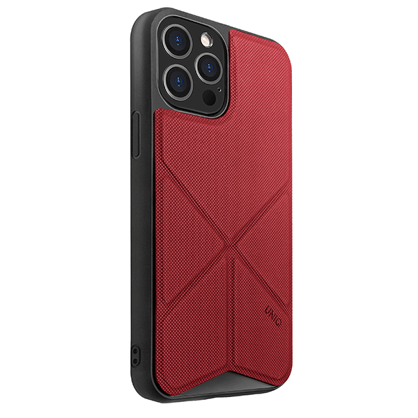 UNIQ Transforma-skal med stativ för iPhone 12 Pro Max, röd