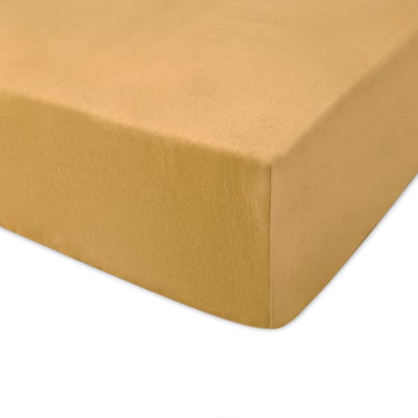 Stræklagen 180x200 elastisk JERSEY 100% BOMULD mørkegul