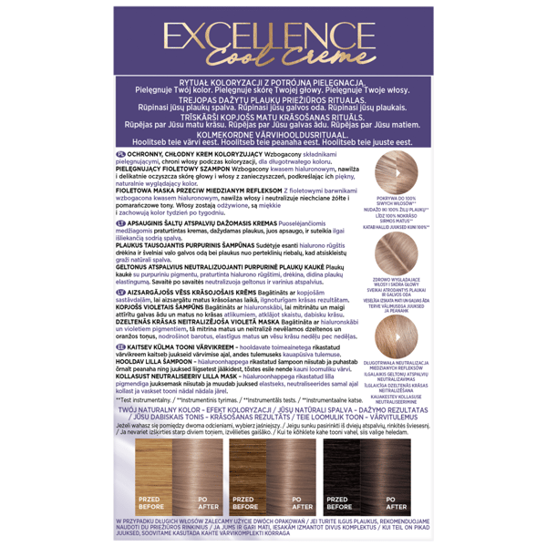 L'Oréal Excellence Cool Creme -hiusväri - 8.11 Ultra Ash -vaaleavaalea 192 ml