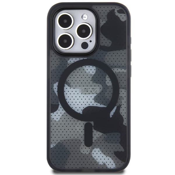 Tumi Frosted Camo Print MagSafe-etui til iPhone 15 Pro Max, Sort