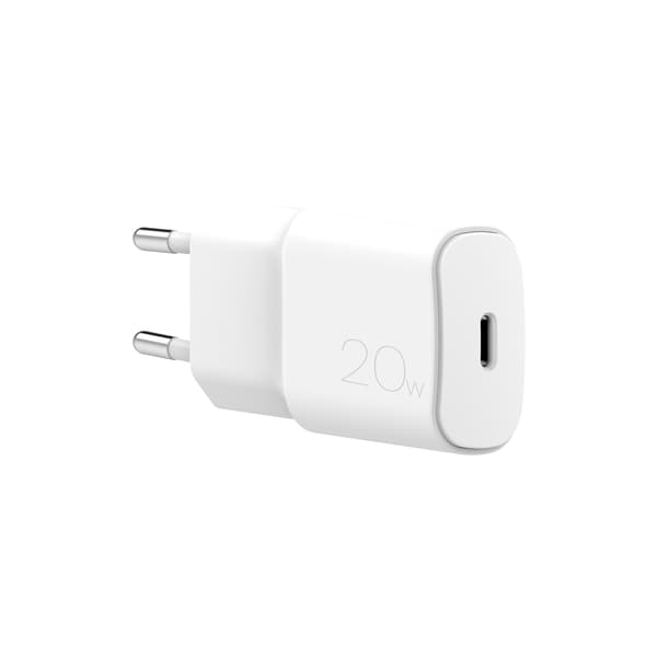 USB-C 20W PD-seinälaturi - valkoinen