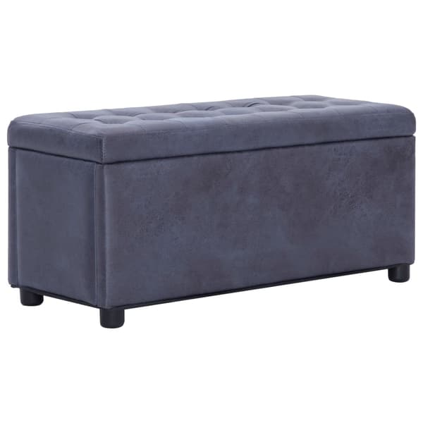 vidaXL Sittpuff med förvaring 87,5 cm grå konstläder