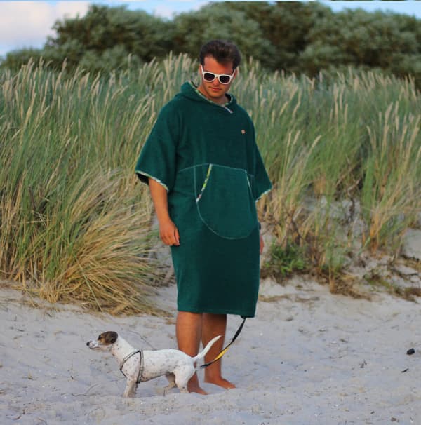 Surf Poncho Rainforest - bomuld L MAN længde 115cm