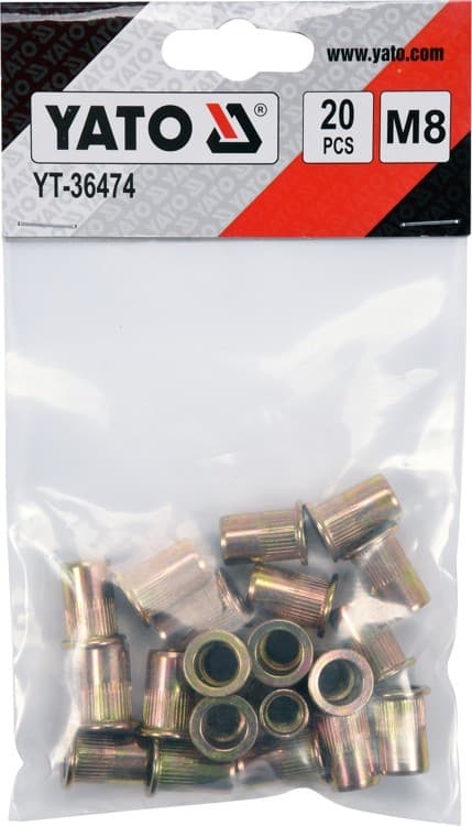 Nito teräsmutterit M8, 20 kpl YT-36474 YATO