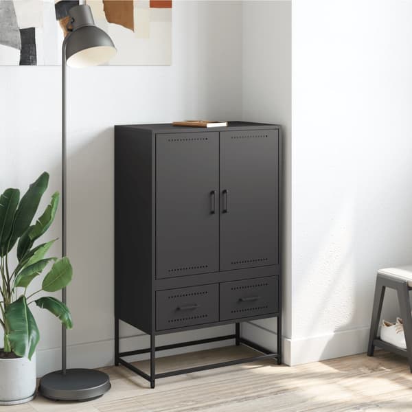 vidaXL skab, sort, 68x39x111,5 cm, stål