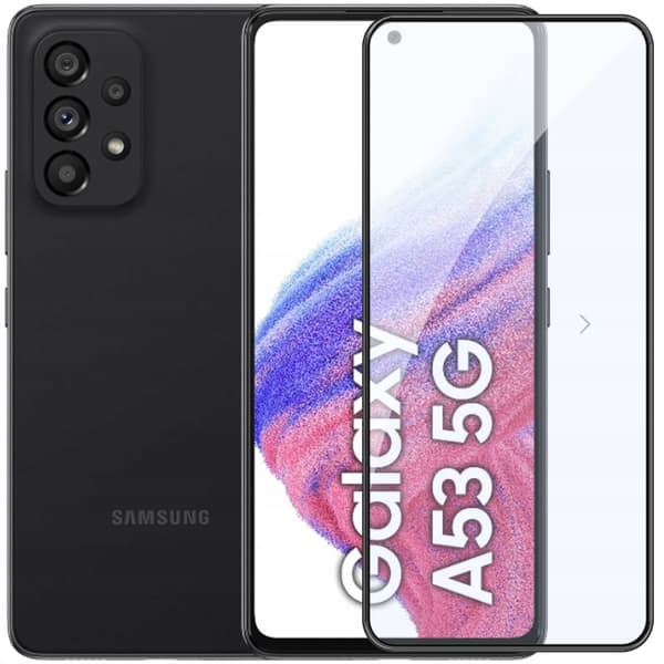 2x Härdat glas för Samsung Galaxy A53 5G med helskärmstäckning, 5D-glas