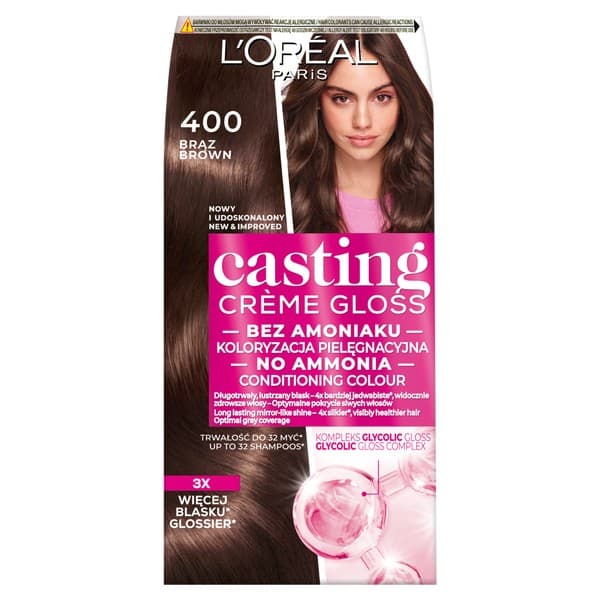 L'ORÉAL CASTING CREME GLOSS -hiusväri - 400 RUSKEA (48ml, 72ml, 60ml)