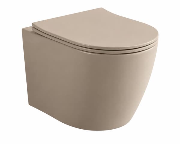 Væghængt Tornado toiletskål mat khaki beige - Aquaterris