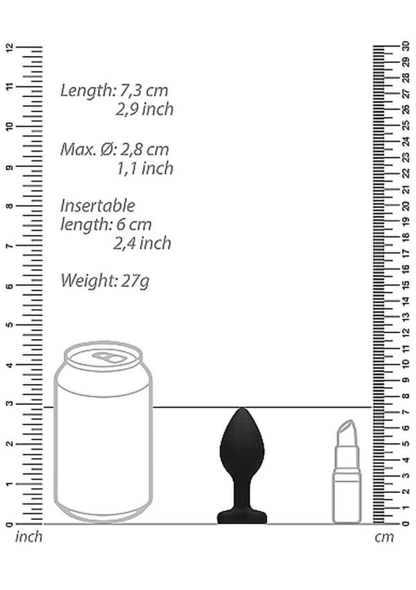 Diamant Hjerte Analplug - Normal - Sort