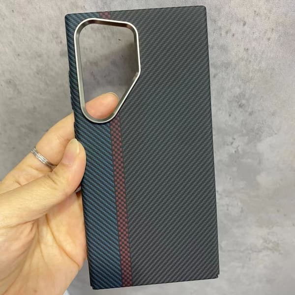 Samsung Galaxy S23 Ultra cover, kulfiber MagSafe, sort/blå