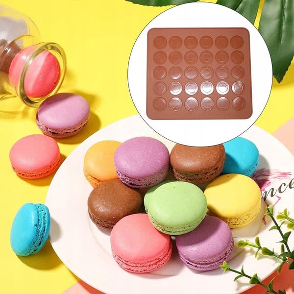 SILIKONEMÅTTE TIL COOKIES, MACARONS, KIKS, MACARONS 30 KVADRATTER