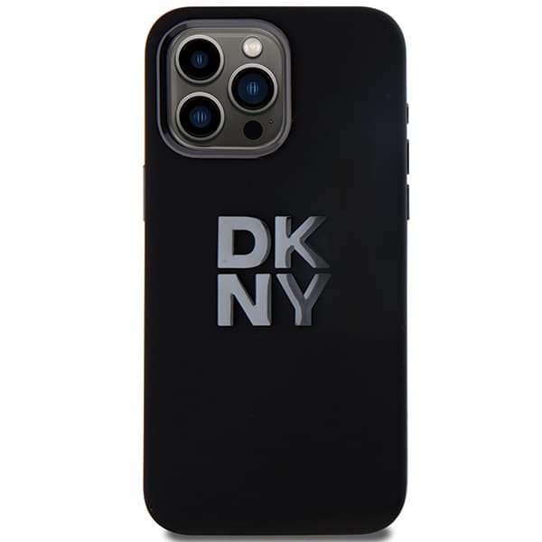 DKNY Liquid Silicone Metal Logo Cover til iPhone 15 Pro Max, Sort