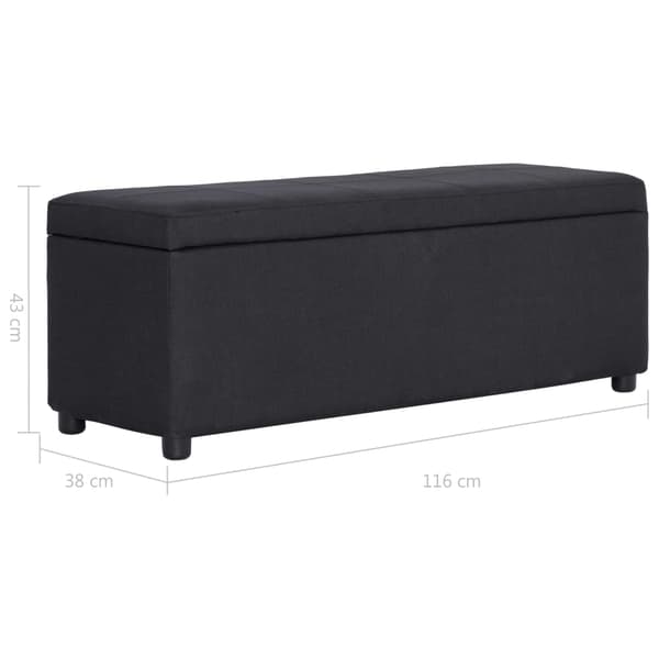 vidaXL opbevaringsbænk 116 cm sort polyester