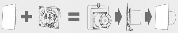 dRim 125 S Standard Guld Børstet Ventilatorsæt Ventilator Plus Panel