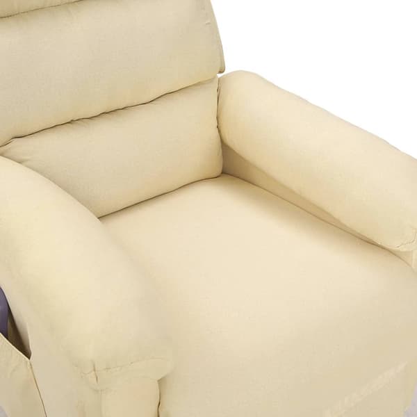 vidaXL Massagefåtölj, krämfärgad, klädd i tyg
