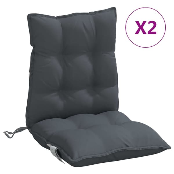 vidaXL Lågryggsdynor, 2 st, Antracit