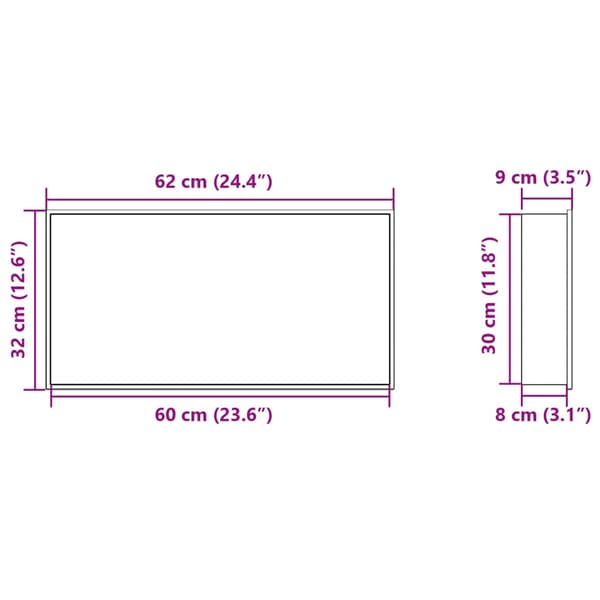 vidaXL Duschvägg borstad silver 62x32x9 cm stål