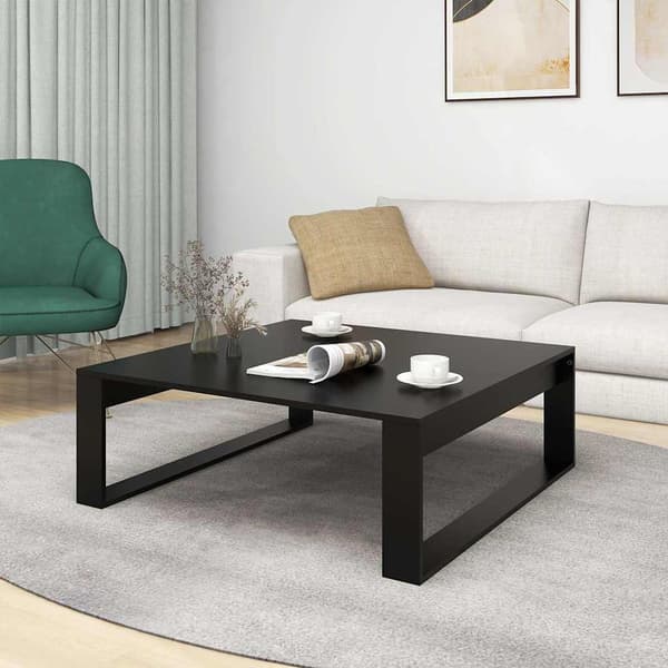 vidaXL sofabord, sort, 100x100x35 cm, træbaseret materiale