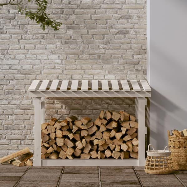 vidaXL Vedställ vit 108x64,5x77 cm furu