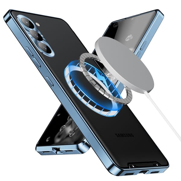 Samsung Galaxy S23 Kameraskyddsskal, CamShield MagSafe, Klar/Blå