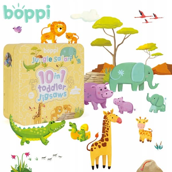 BOPPI First Safari 10-i-1 progressivt pussel, 30 bitar