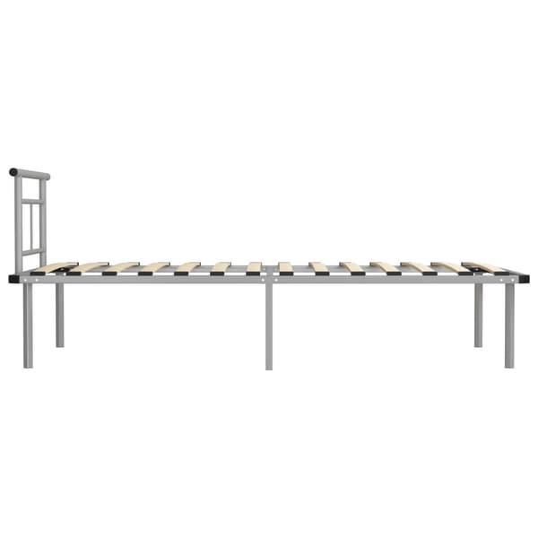 vidaXL Sängram grå metall 90 x 200 cm