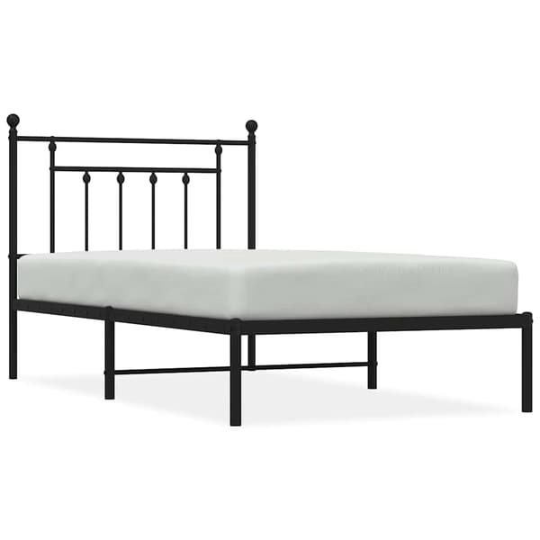 vidaXL metalsengestel med hovedgærde sort 100x190 cm