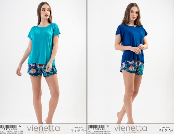 Vienetta Dampyjamas M 38 40 viskos sommarshorts